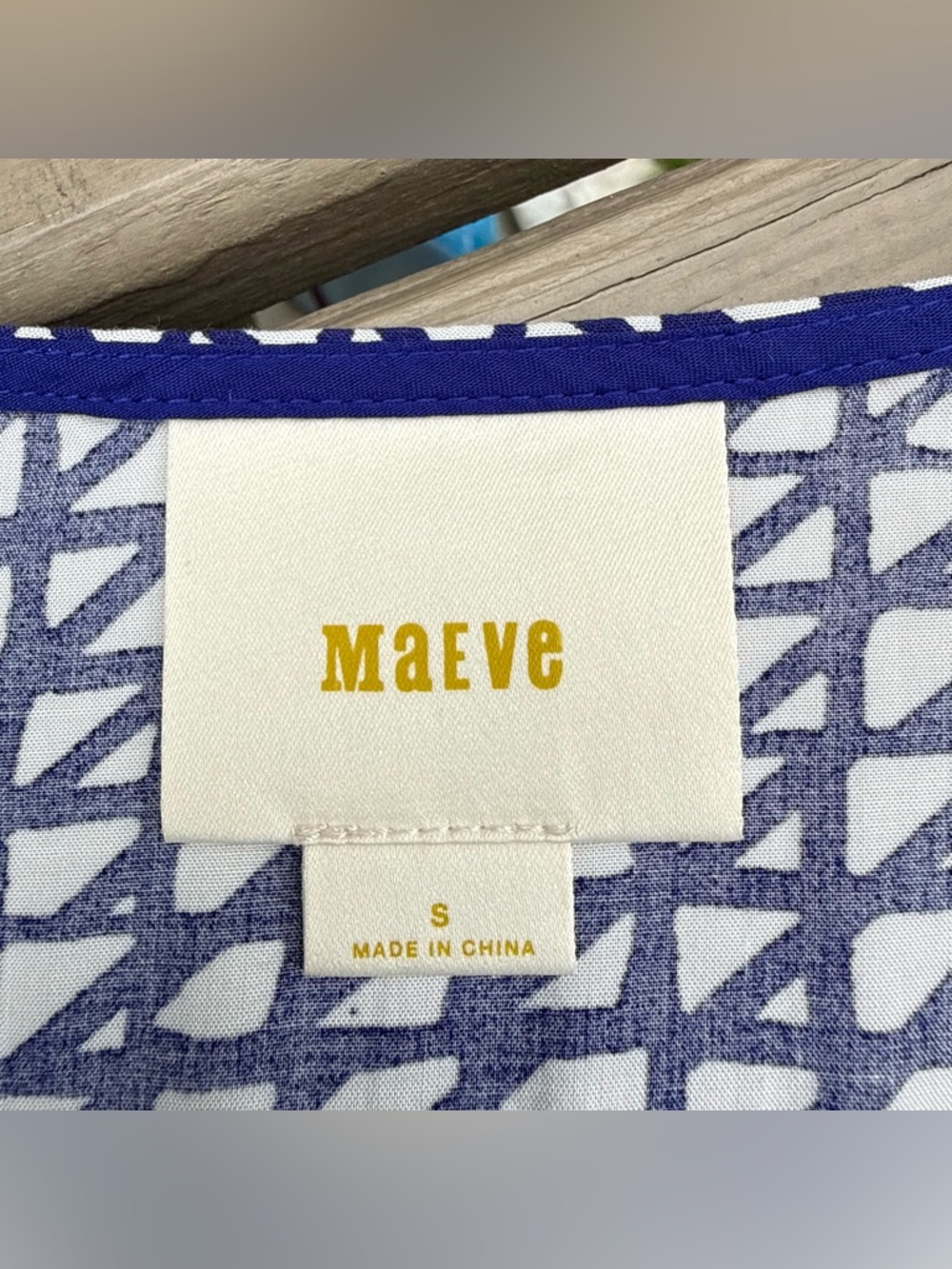 Maeve by Anthropologie Gemma Blue and White Geometric Print Dress size S - Picture 14 of 16